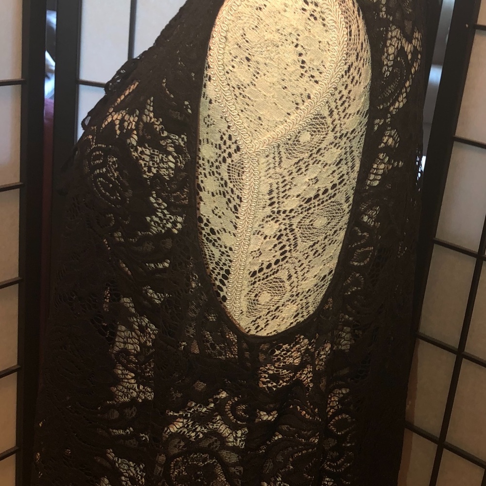 WHO WHAT WHERE Black Lace Tank Top XXL - Picture 4 of 5